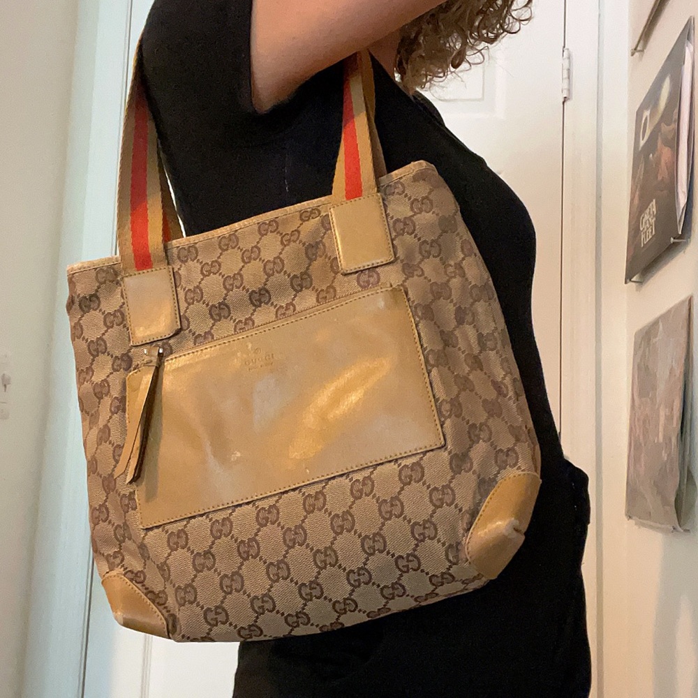 Vintage Gucci monogram small tote shoulder bag